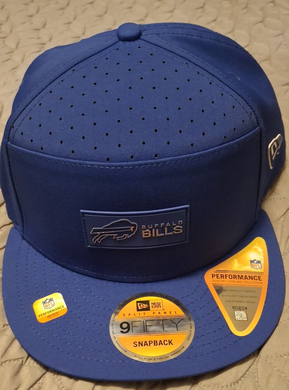 New Era Royal Blue Buffalo Bills Split Panel Snapback Hat 2025 NFL Sideline Col.